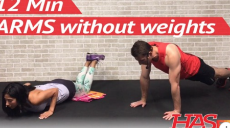 Health and Fitness Daily Activity: Today's exercise is an arm workout without weights. This routine shows some creative ways of using household objects to vary your home workout!