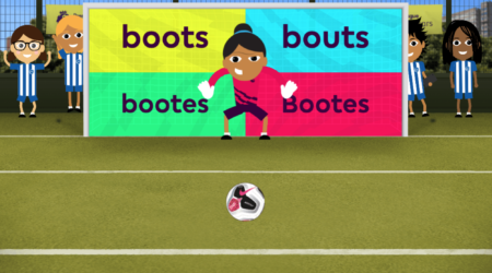 Solve, Shoot, Score! Play football whilst you improve Maths and Spelling. Have fun!