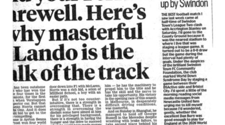 Great Praise for the Foundation from The Daily Mail's Oliver Holt